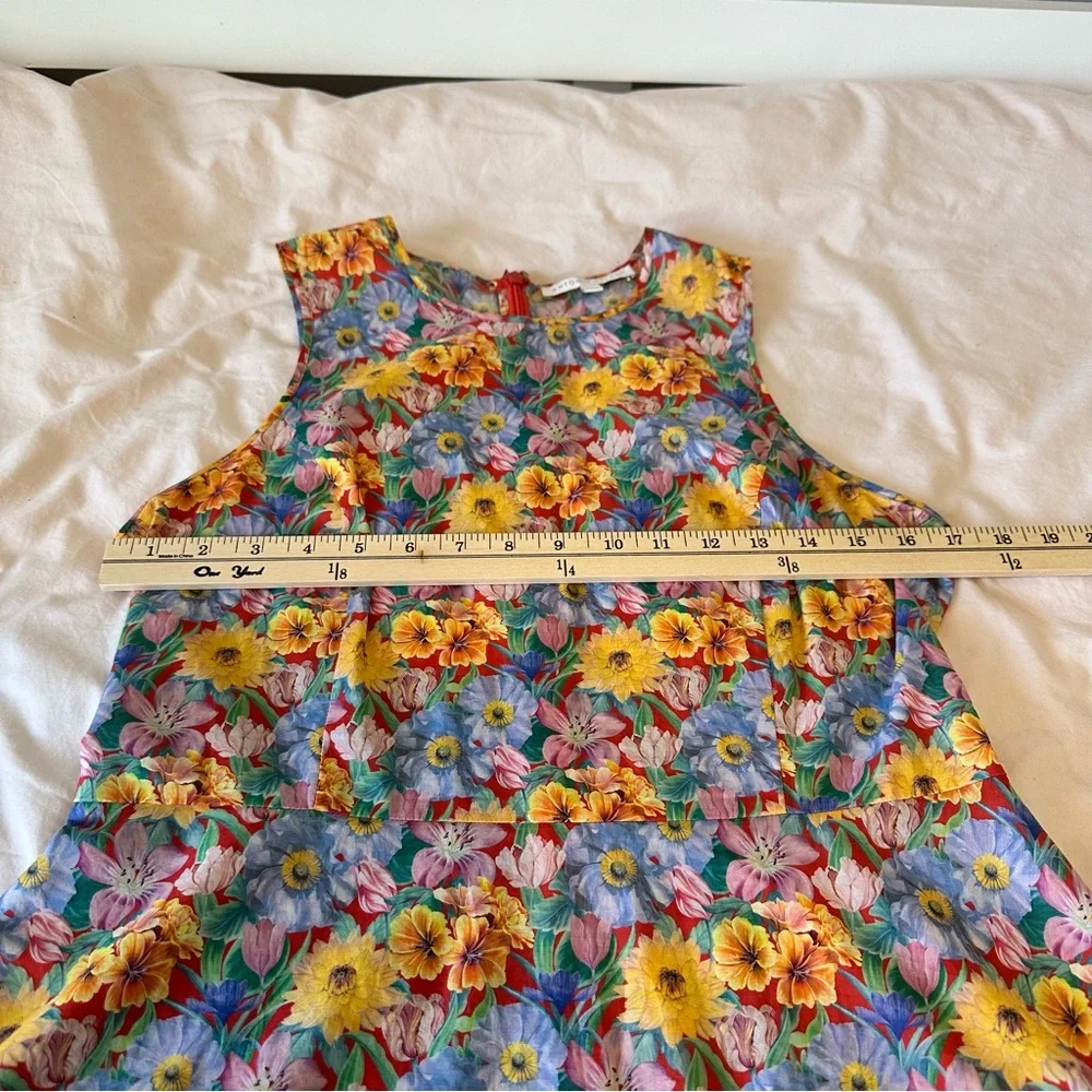 ANTONIO MELANI Floral Sleeveless Peplum Top - Size Medium Multicolor - Picture 6 of 10